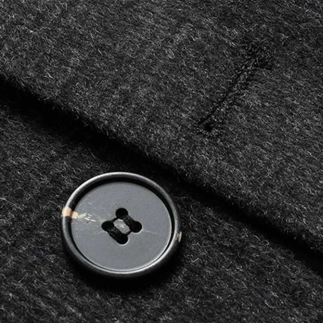 Mens Wool Blend Overcoat with Quilted Lining Plaid Pattern