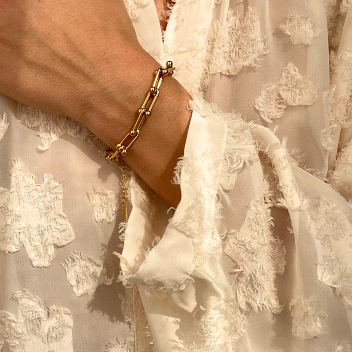 Womens Waterproof Gold-Plated Chain Bracelet Adjustable Fit