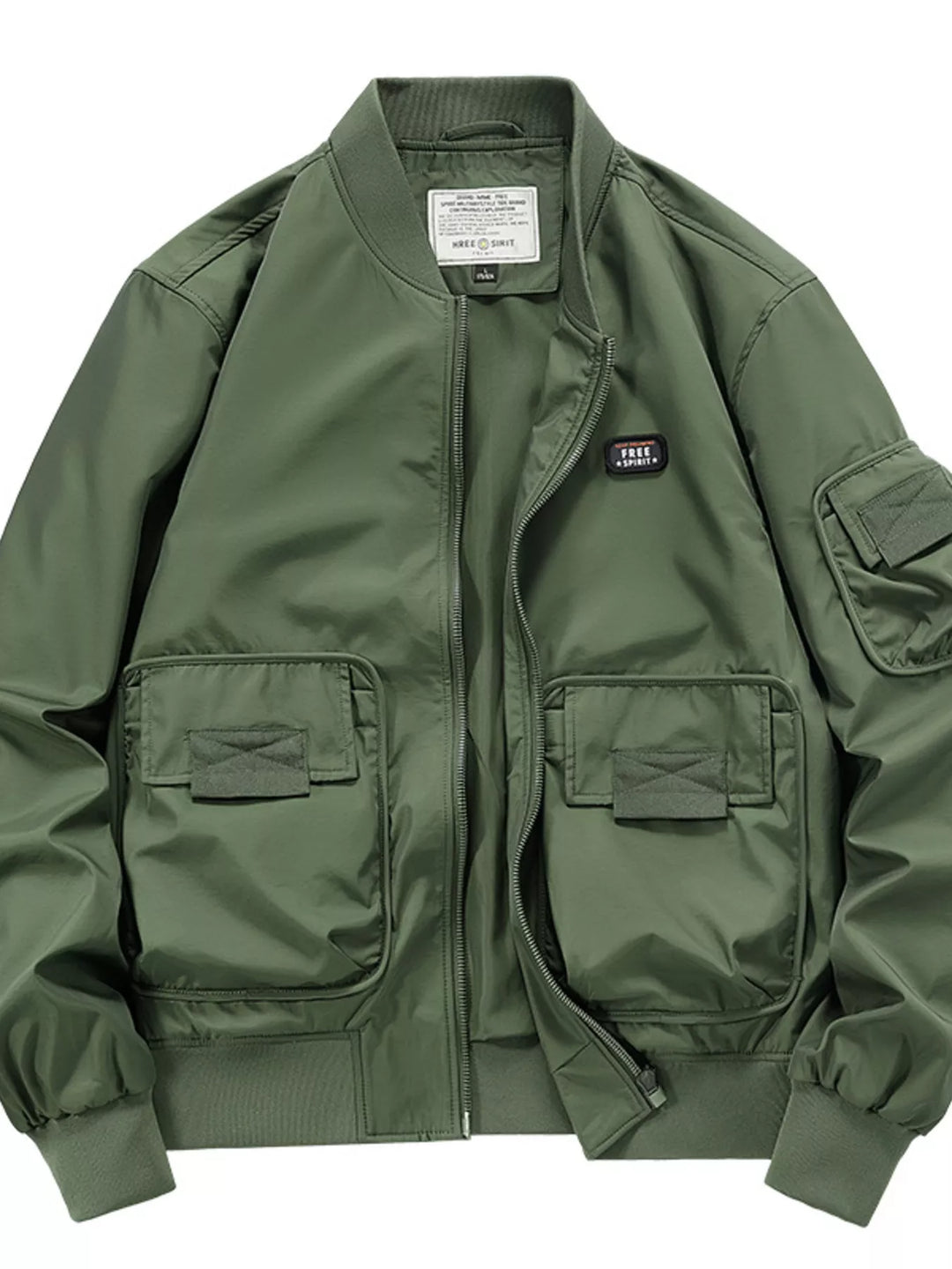 Mens Slim Fit Casual Bomber Jacket