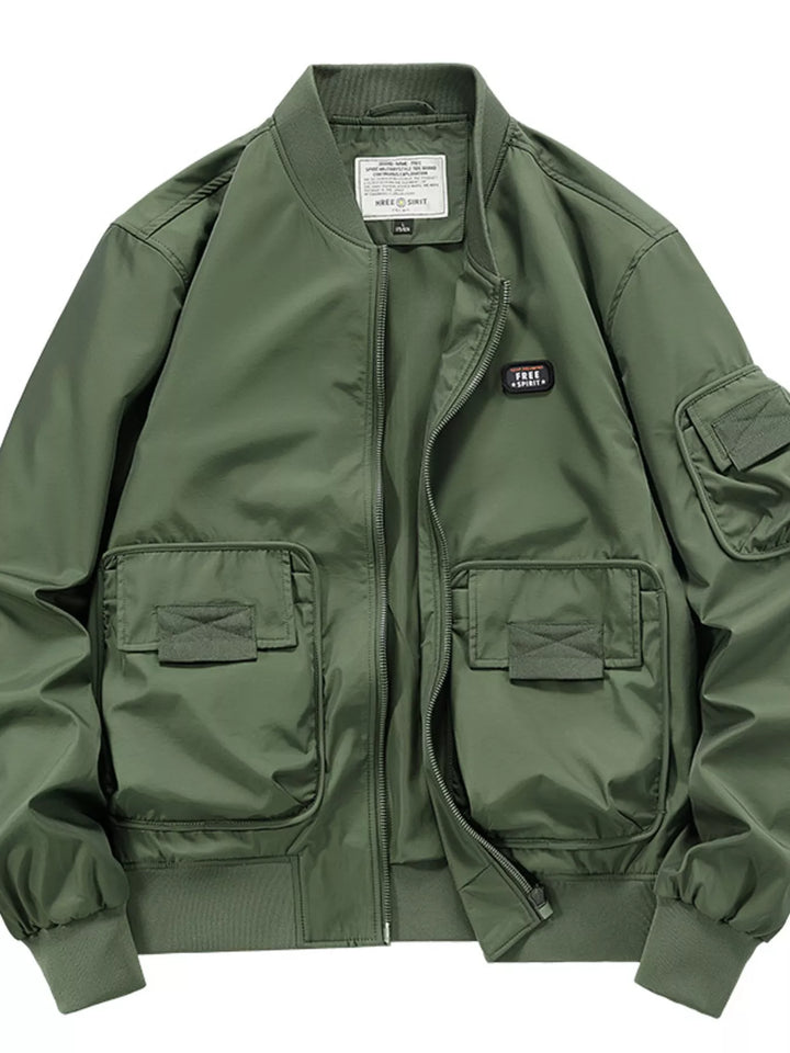 Mens Slim Fit Casual Bomber Jacket