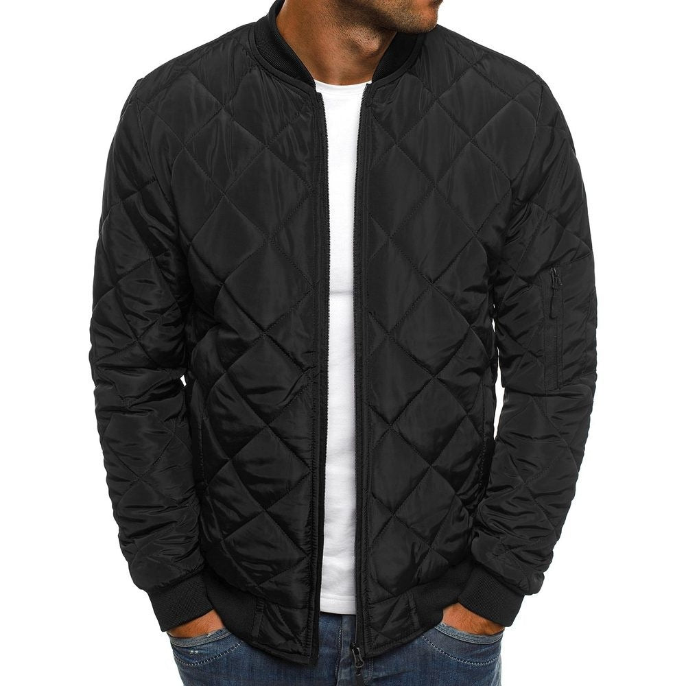 Mens Bomber Jacket Lightweight Diamond Quilted