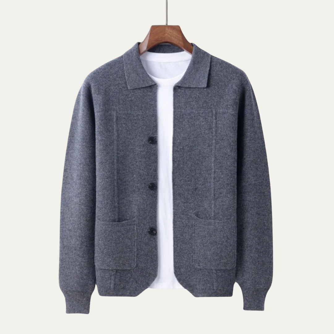 Mens Knit Cardigan Classic Smart Layer Fit
