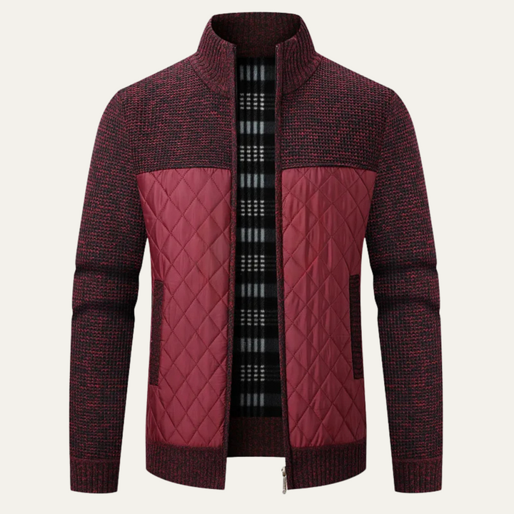 Mens Quilted Hybrid Knit Jacket Regular Fit