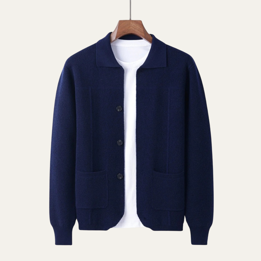 Mens Knit Cardigan Classic Smart Layer Fit