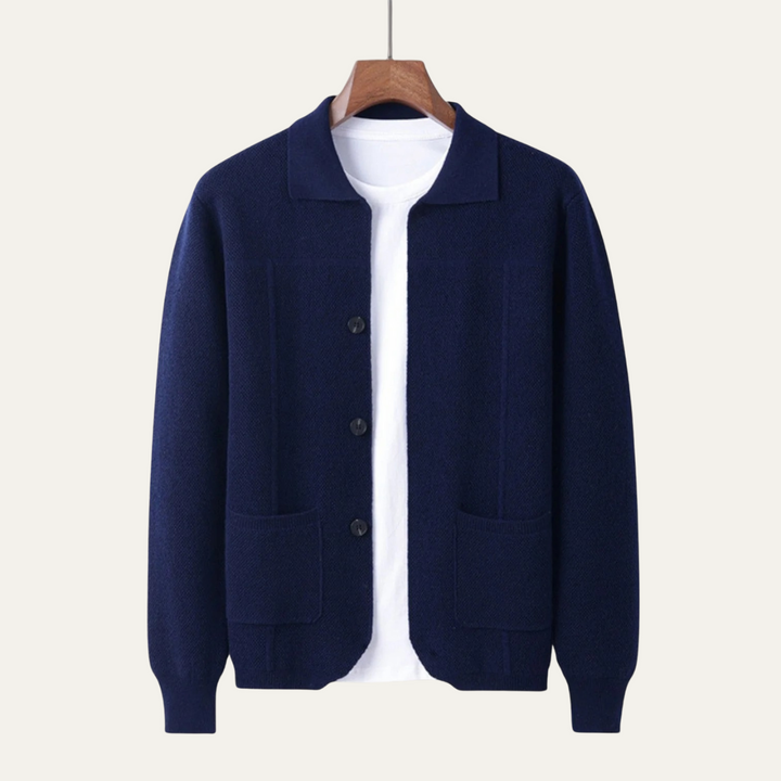 Mens Knit Cardigan Classic Smart Layer Fit
