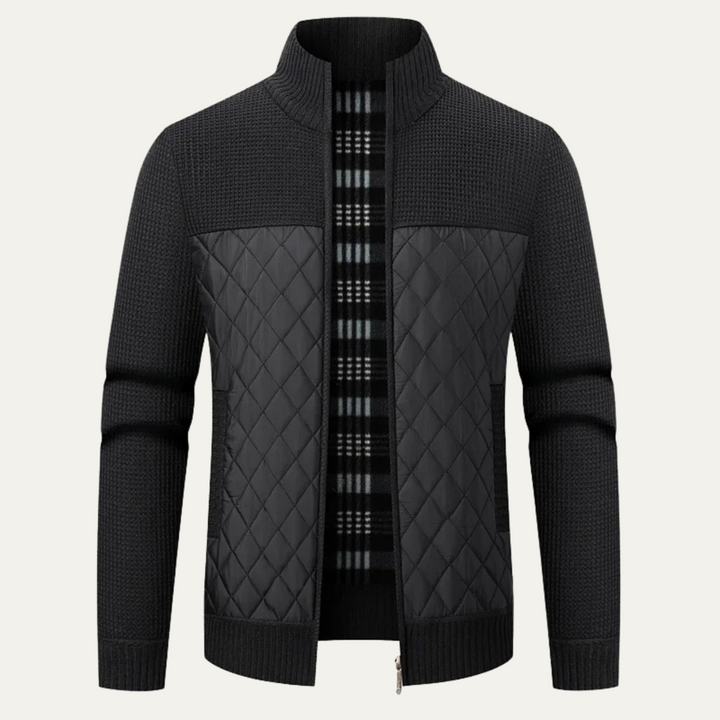 Mens Quilted Hybrid Knit Jacket Regular Fit - BritishMode