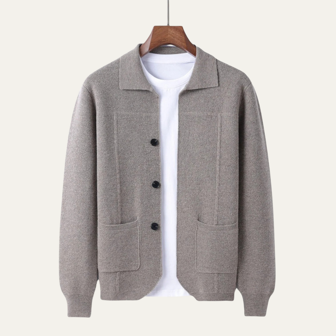 Mens Knit Cardigan Classic Smart Layer Fit