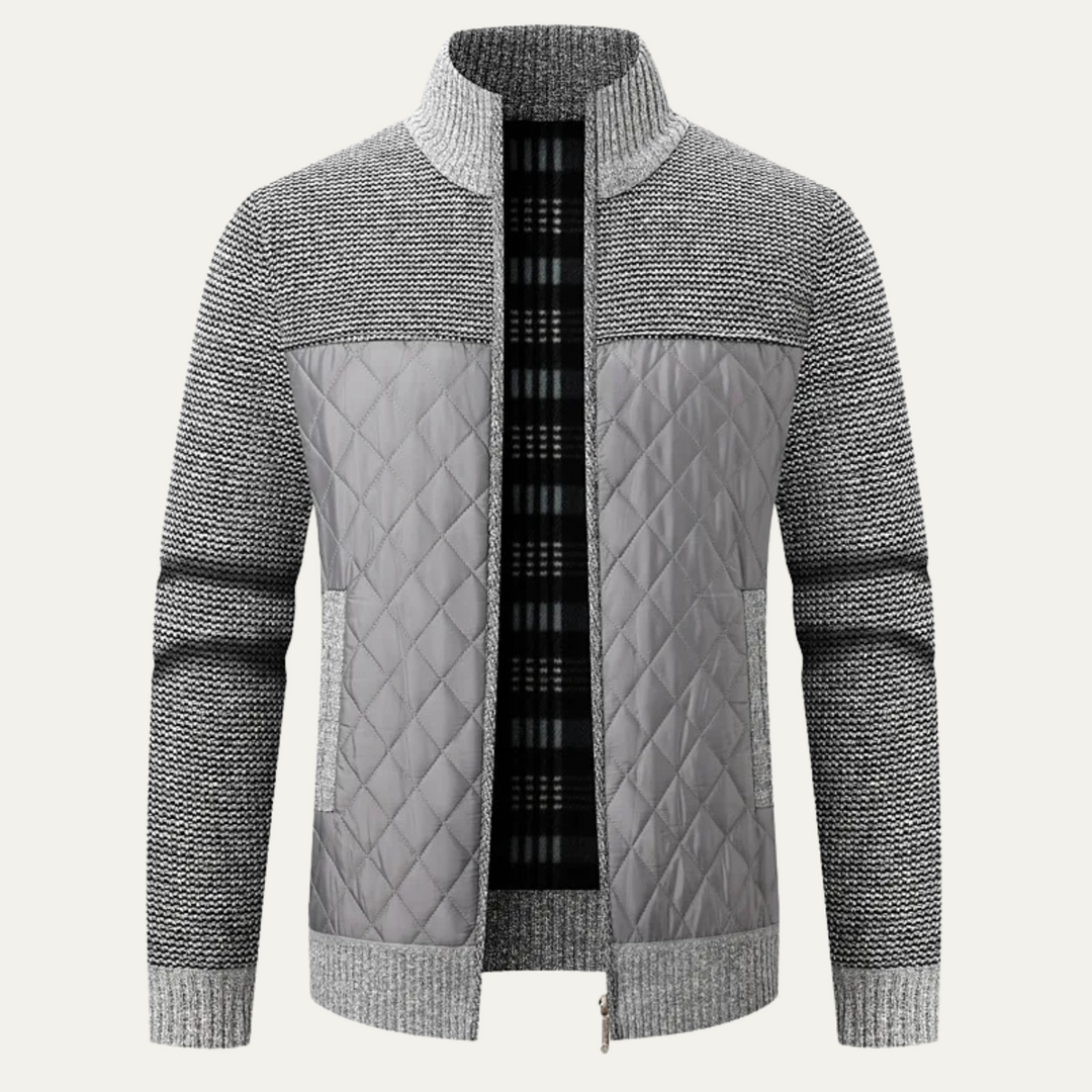 Mens Quilted Hybrid Knit Jacket Regular Fit
