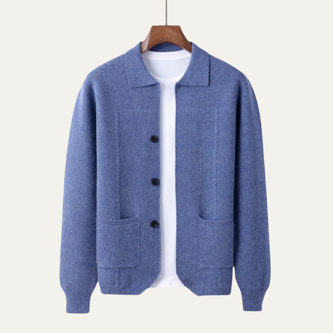 Mens Knit Cardigan Classic Smart Layer Fit