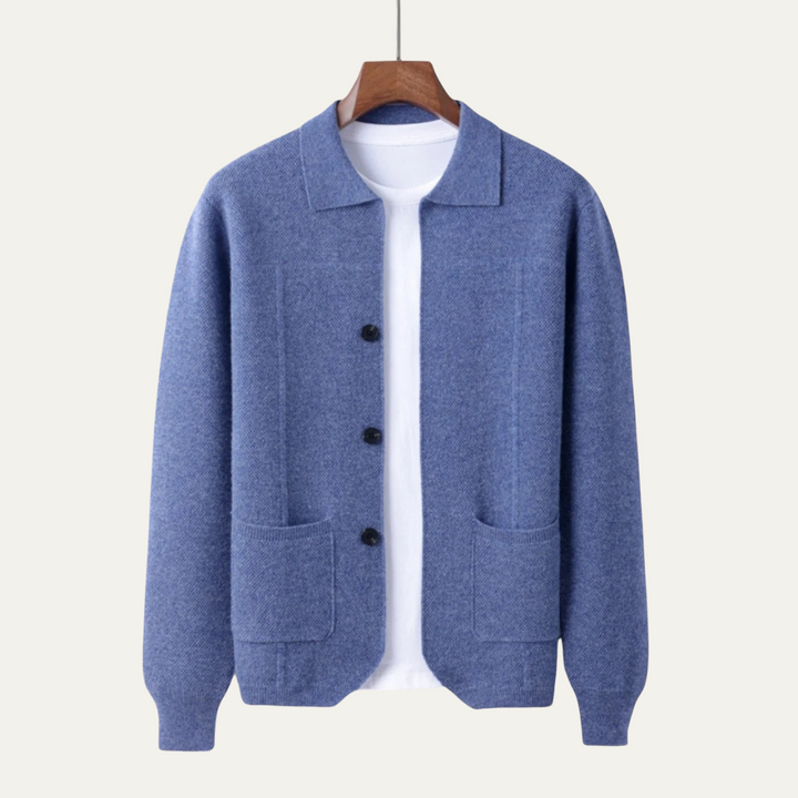Mens Knit Cardigan Classic Smart Layer Fit