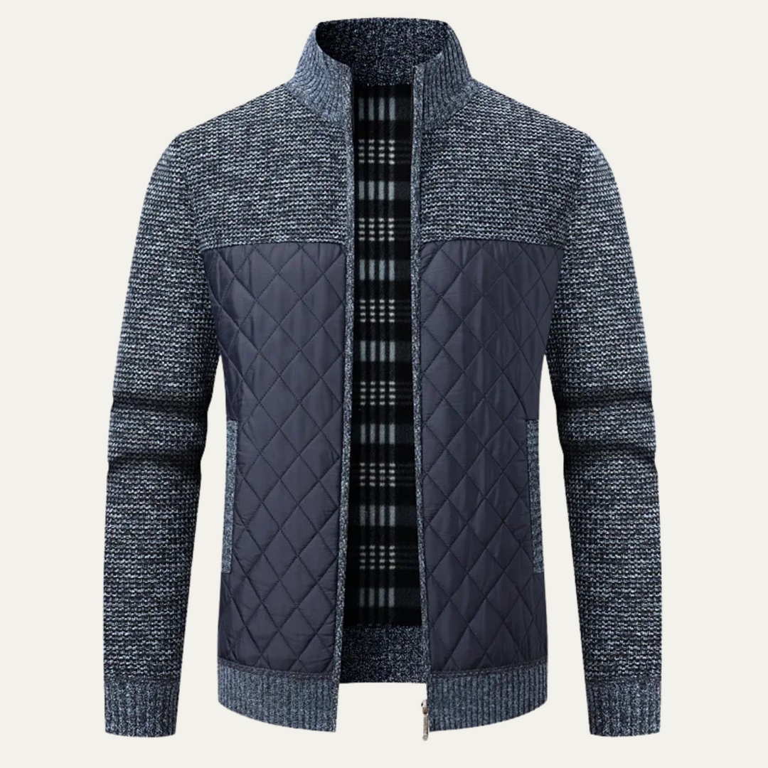 Mens Quilted Hybrid Knit Jacket Regular Fit