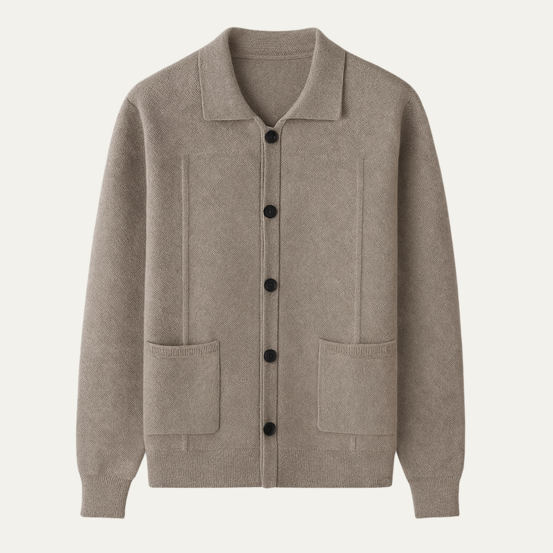 Mens Knit Cardigan Classic Smart Layer Fit - BritishMode
