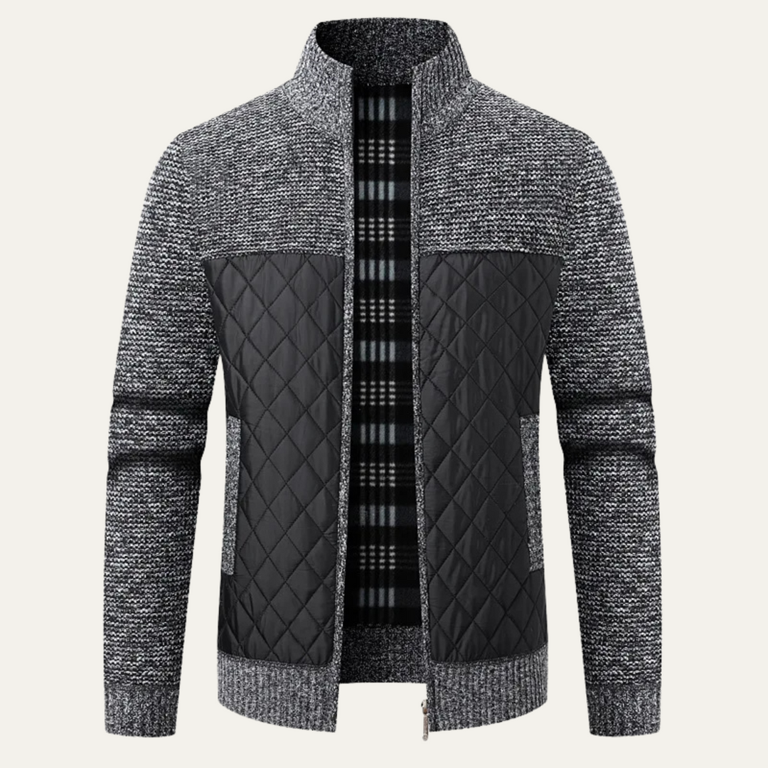 Mens Quilted Hybrid Knit Jacket Regular Fit