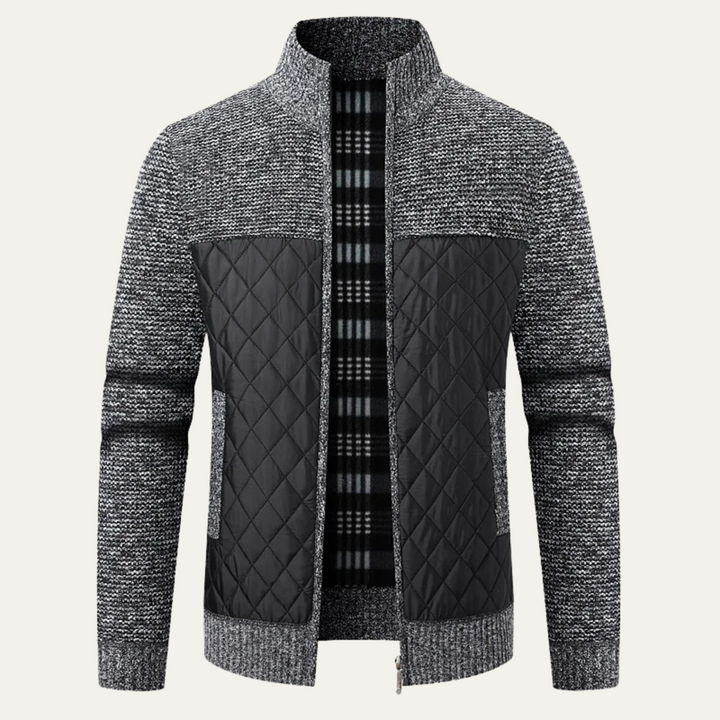 Mens Quilted Hybrid Knit Jacket Regular Fit