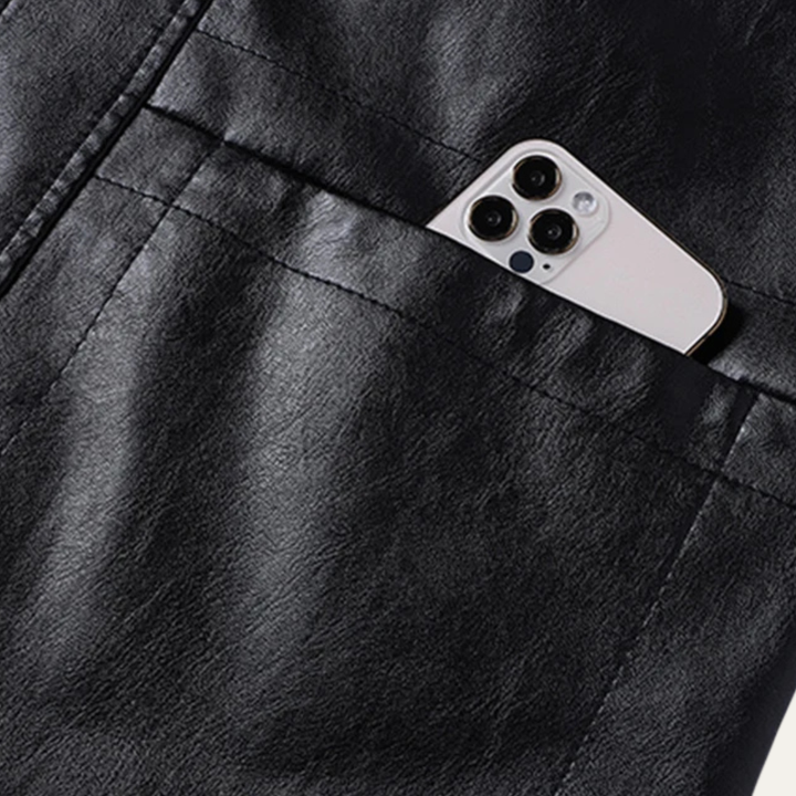 Mens Faux Leather Jacket Smart Casual Fit