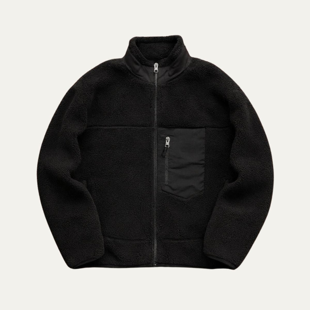Mens Sherpa Fleece Jacket Full Zip Teddy Style