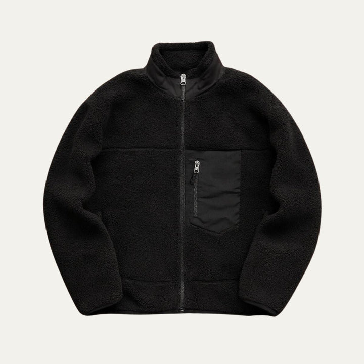 Mens Sherpa Fleece Jacket Full Zip Teddy Style