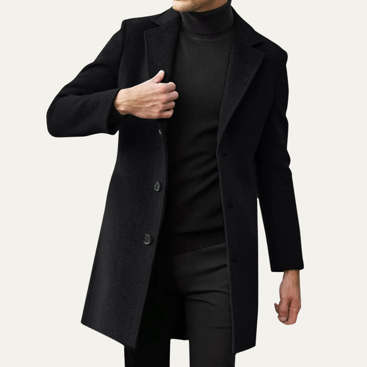 Mens Wool Blend Overcoat Slim Fit Winter