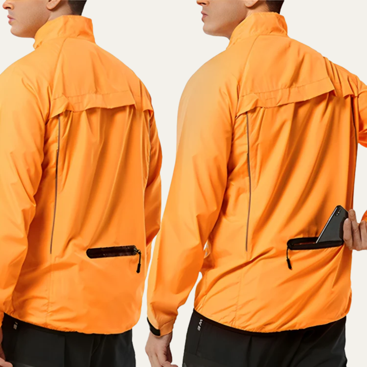 Mens Cycling Jacket Reflective High Collar Full Zip