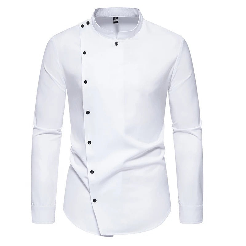 Mens Dress Shirt with Off-Center Design Slim Fit - BritishMode