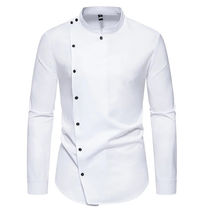 Mens Dress Shirt with Off-Center Design Slim Fit - BritishMode