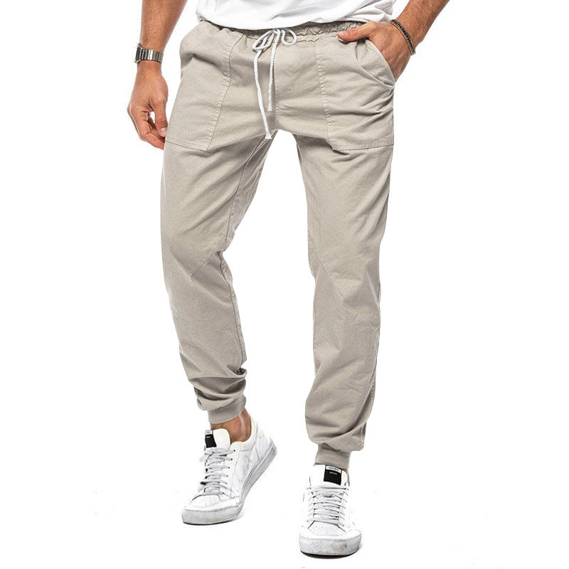 Mens Cargo Pants Drawstring Waist Relaxed Fit - BritishMode