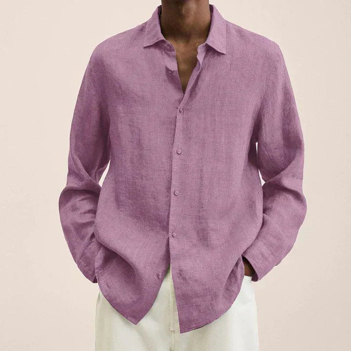Mens Linen Shirt Lightweight Versatile Fit