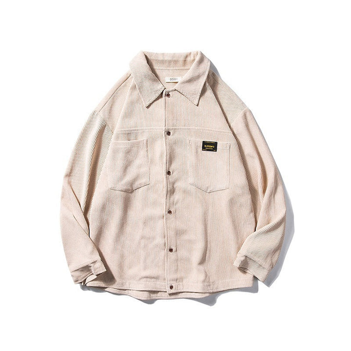 Mens Corduroy Long Sleeve Shirt Relaxed Fit