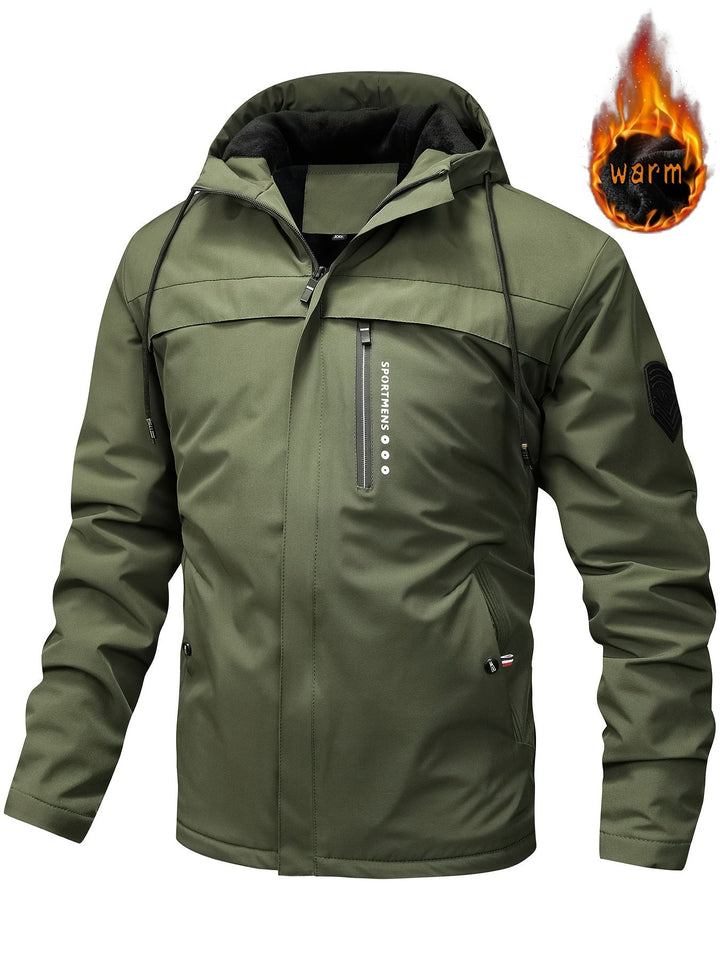 Mens Outdoor Jacket Waterproof Fleece Hooded