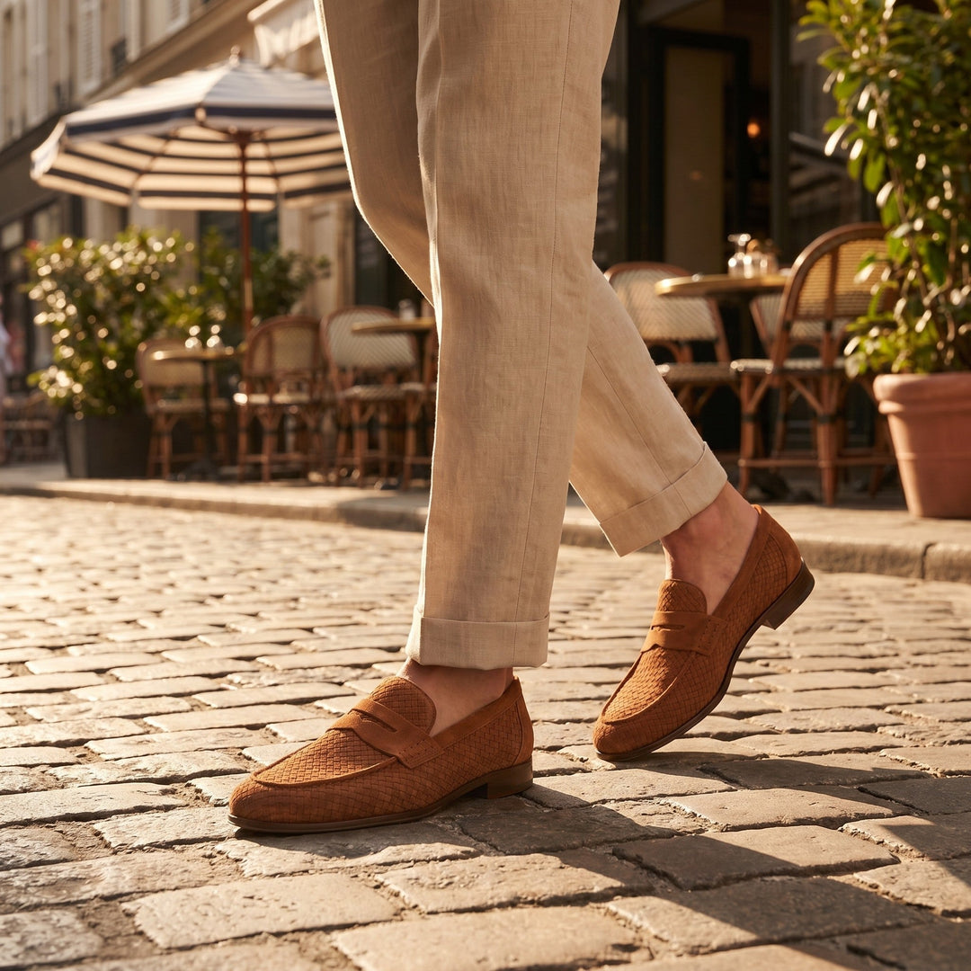 Emile | Men's Woven Leather Loafers - view 5