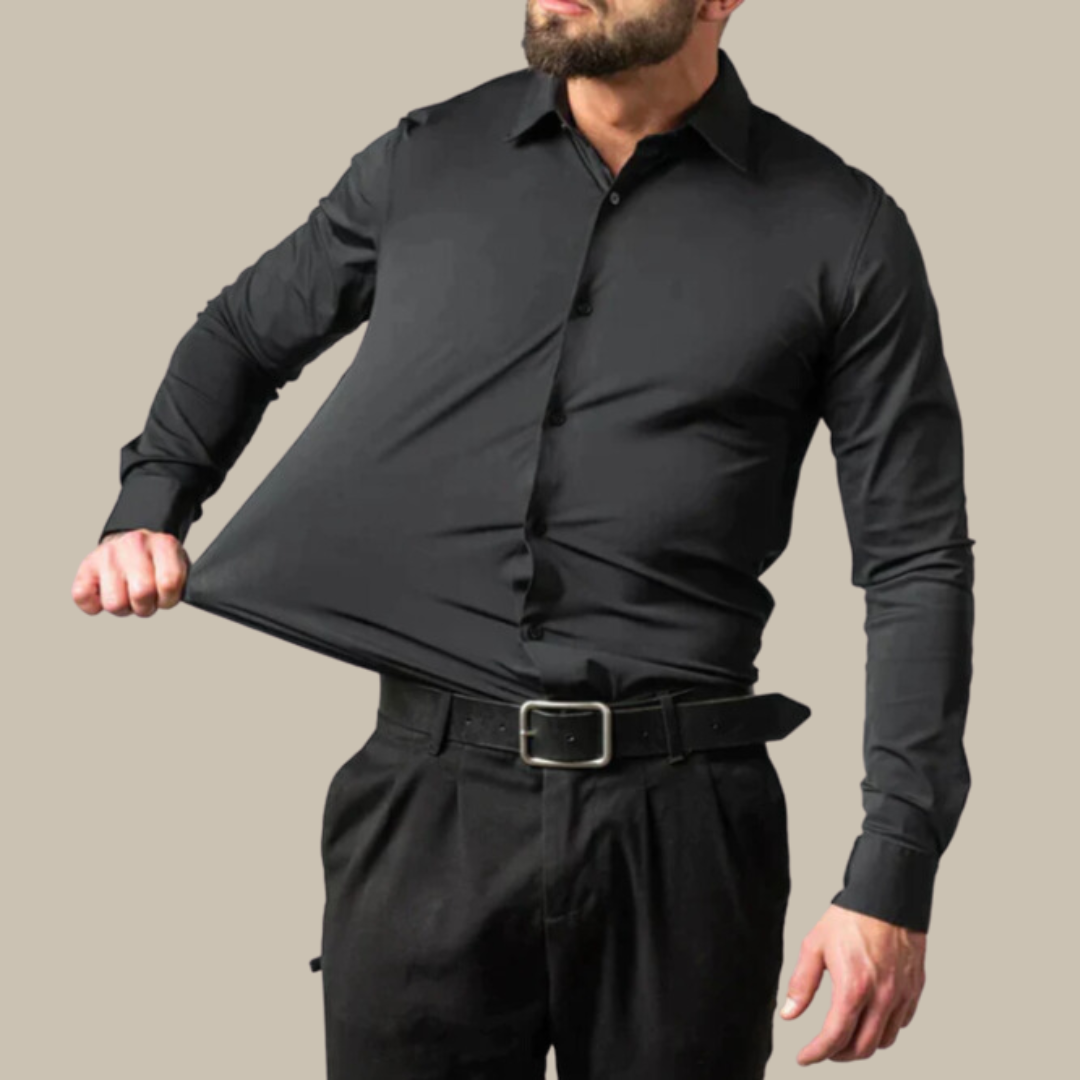 Mens Casual Shirt Stretch Fabric Regular Fit - BritishMode