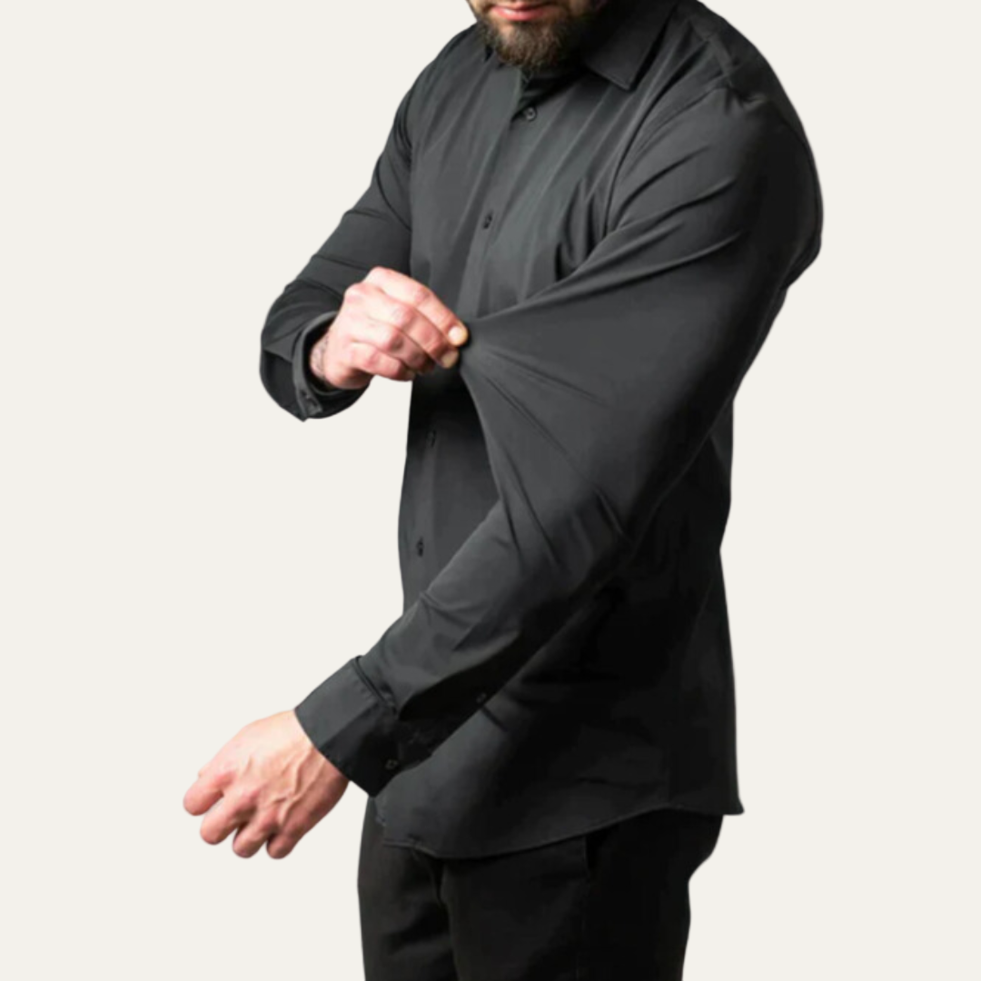 Mens Dress Shirt Cotton Slim Fit Long Sleeve