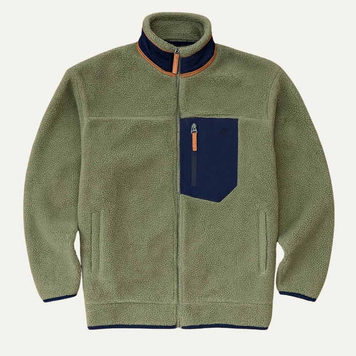 Mens Sherpa Fleece Jacket Full Zip Teddy Style