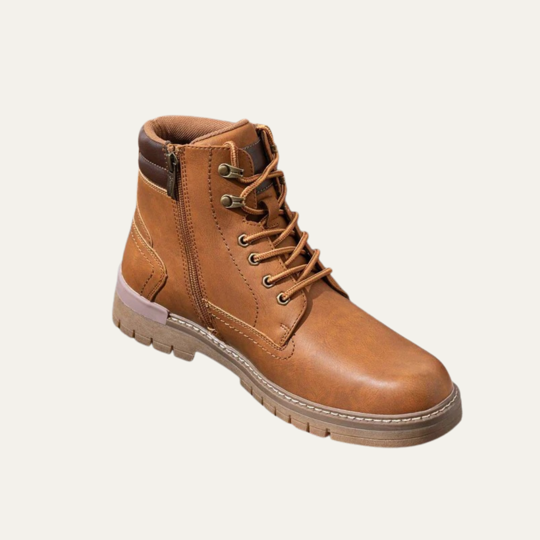 Mens Combat Boots Lace-Up Military Style Lug Sole
