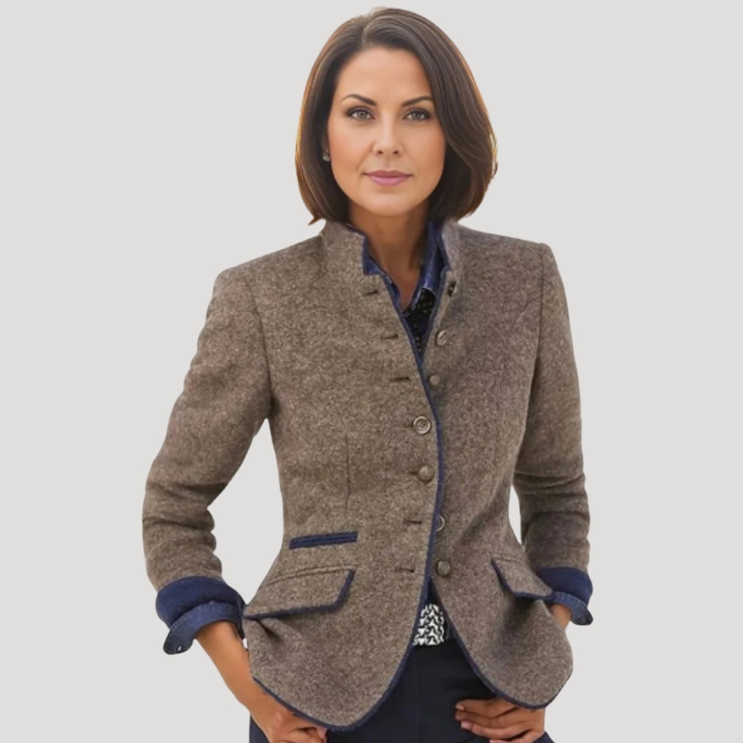 Womens Blazer Tweed Classic Fit - BritishMode