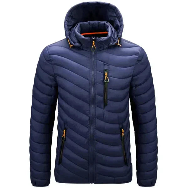 Mens Down Jacket Water-Repellent Detachable Hood