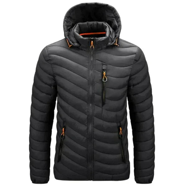 Mens Down Jacket Water-Repellent Detachable Hood - BritishMode