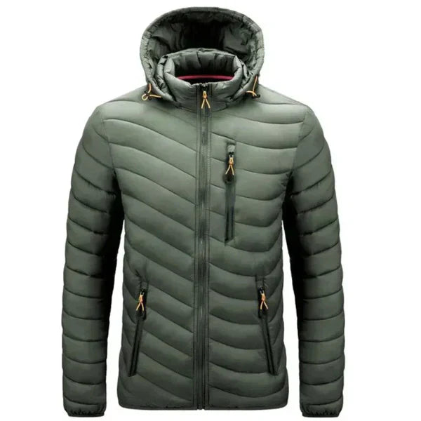 Mens Down Jacket Water-Repellent Detachable Hood