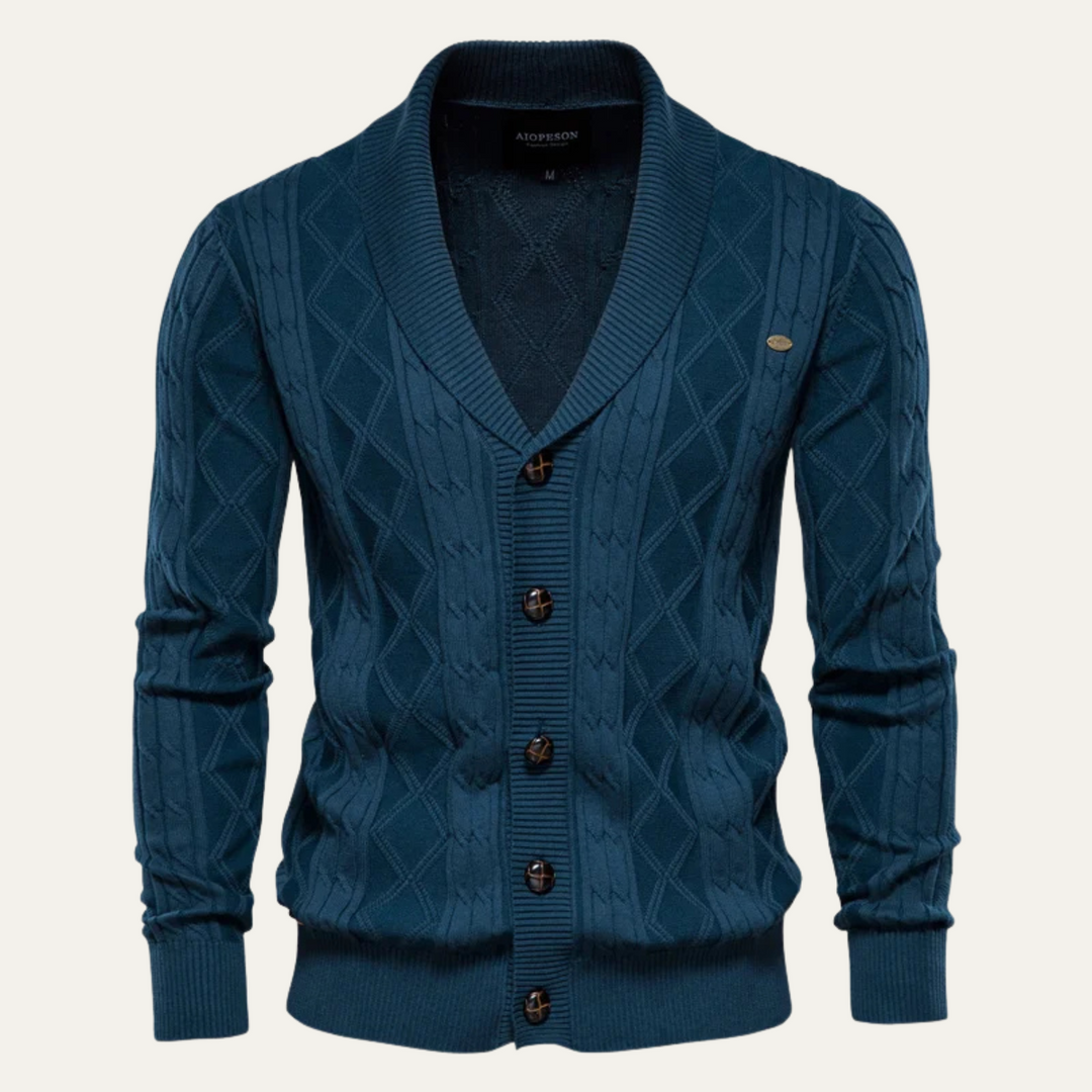 Mens Cable Knit Cardigan with Button Front