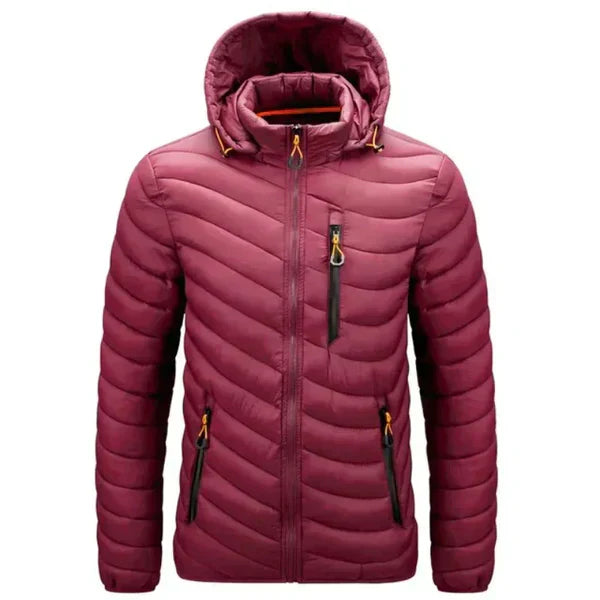 Mens Down Jacket Water-Repellent Detachable Hood
