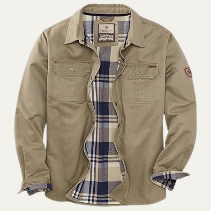 Mens Cotton Jacket Water Resistant Flannel Lined
