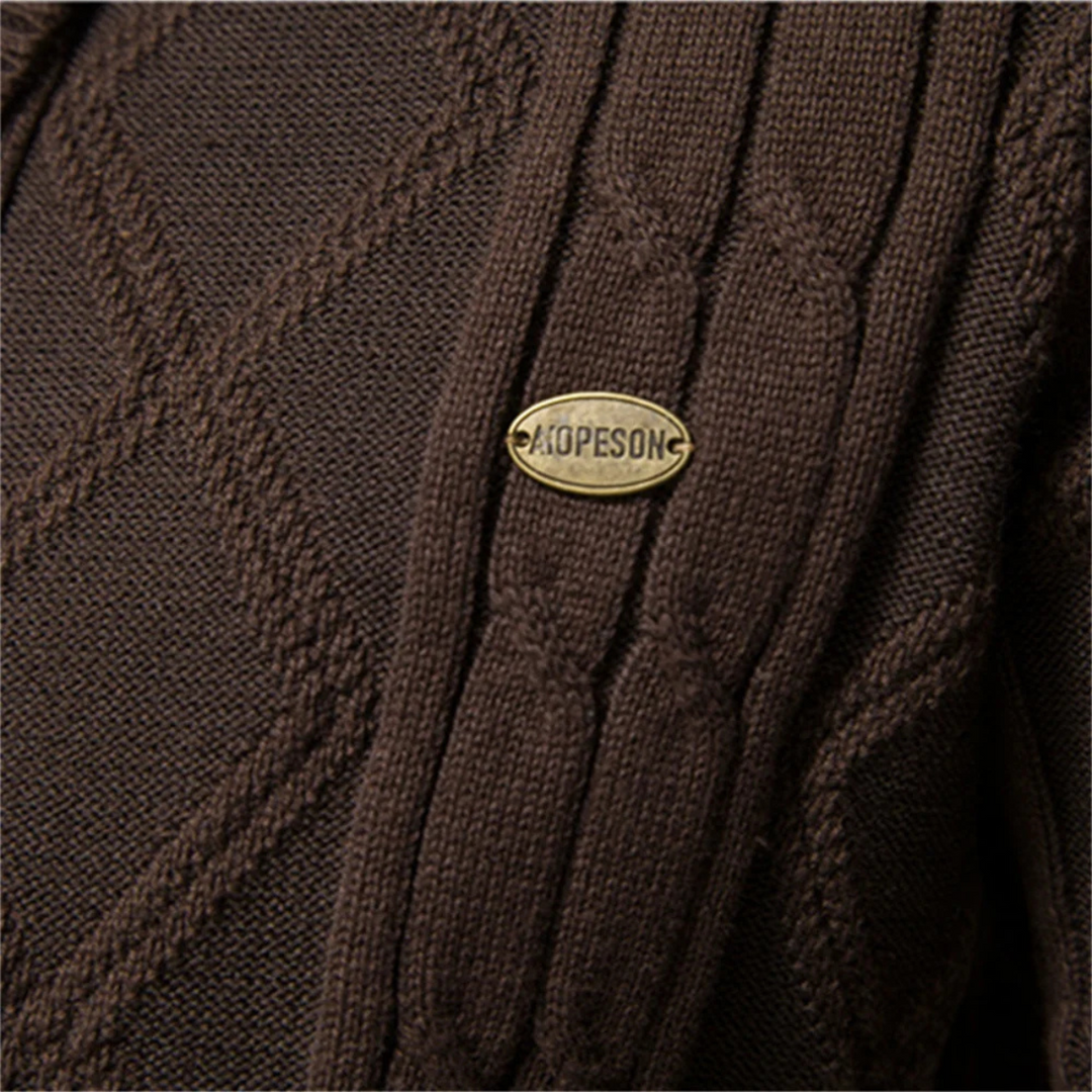 Mens Cable Knit Cardigan with Button Front