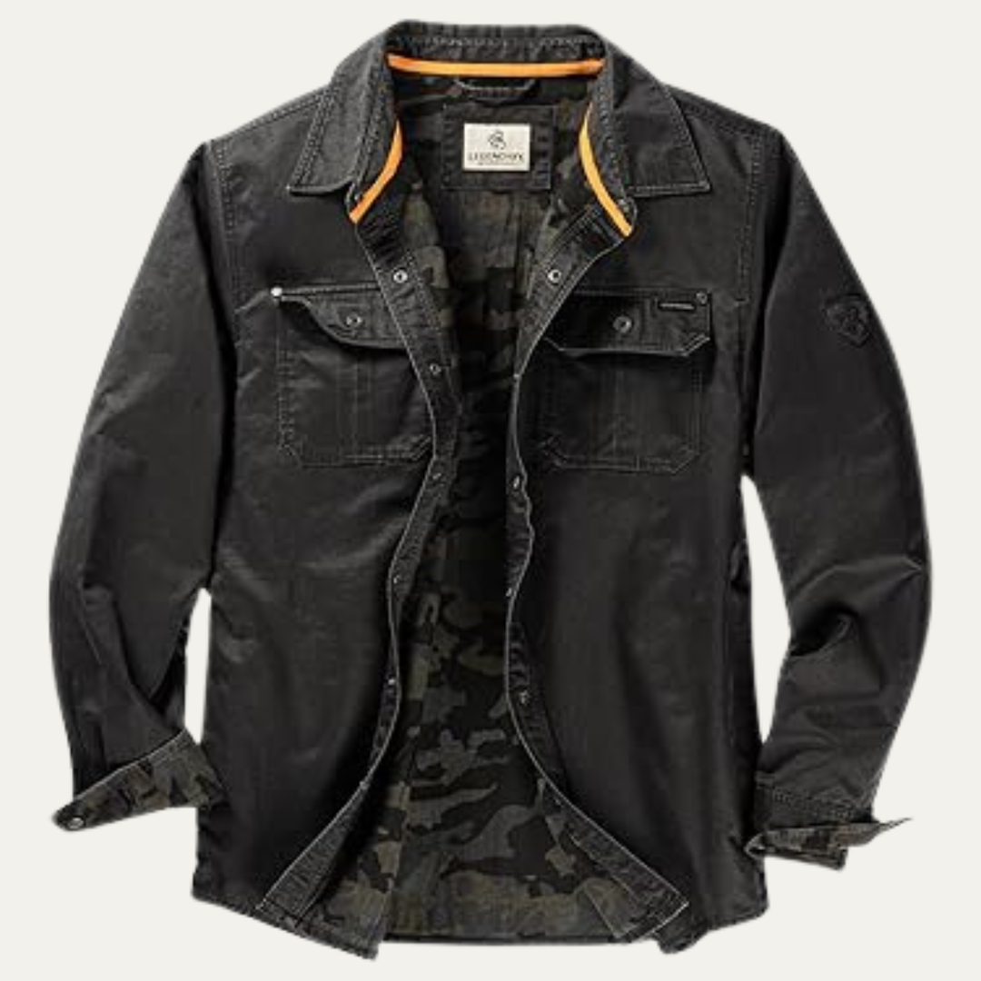Mens Cotton Jacket Water Resistant Flannel Lined - BritishMode