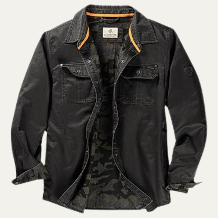 Mens Cotton Jacket Water Resistant Flannel Lined - BritishMode