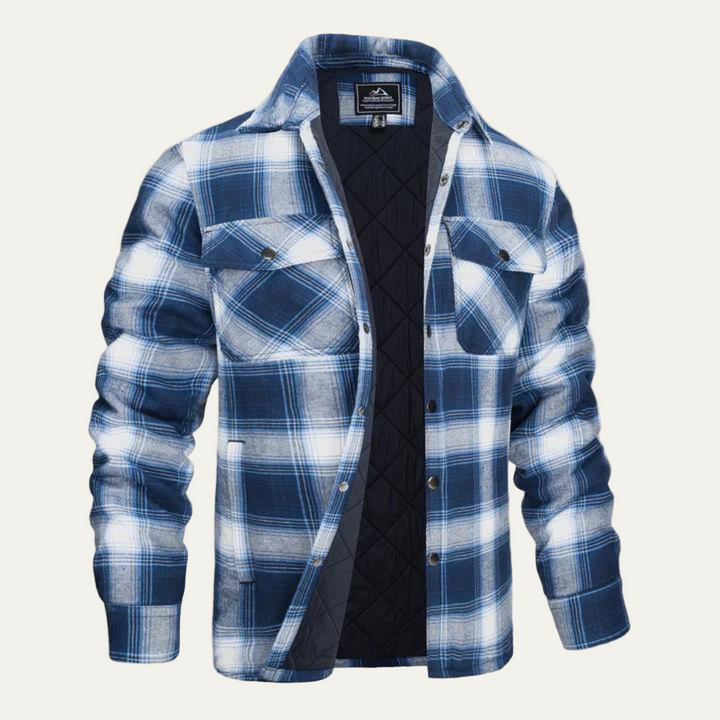 Mens Quilted Flannel Shirt Jacket Relaxed Fit