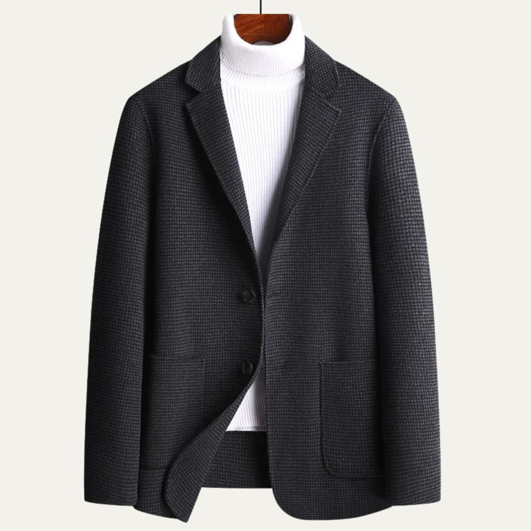 Mens Wool Tweed Blazer Checked Classic Fit