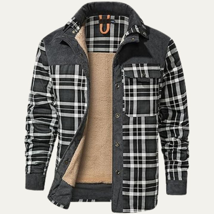 Mens Outdoor Flannel Shirt Jacket Sherpa Lined