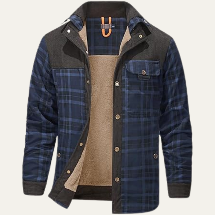 Mens Outdoor Flannel Shirt Jacket Sherpa Lined