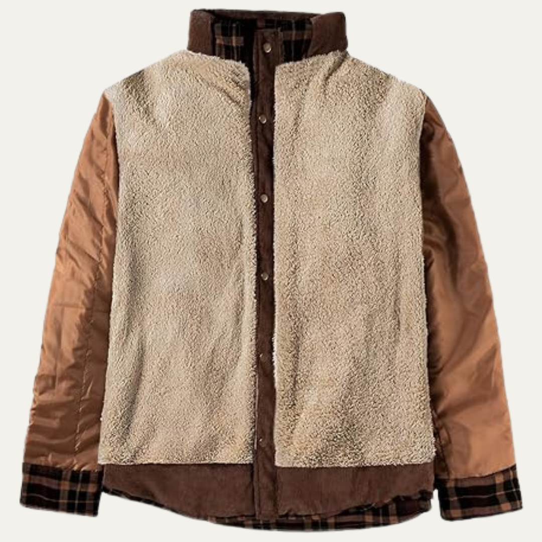 Mens Outdoor Flannel Shirt Jacket Sherpa Lined