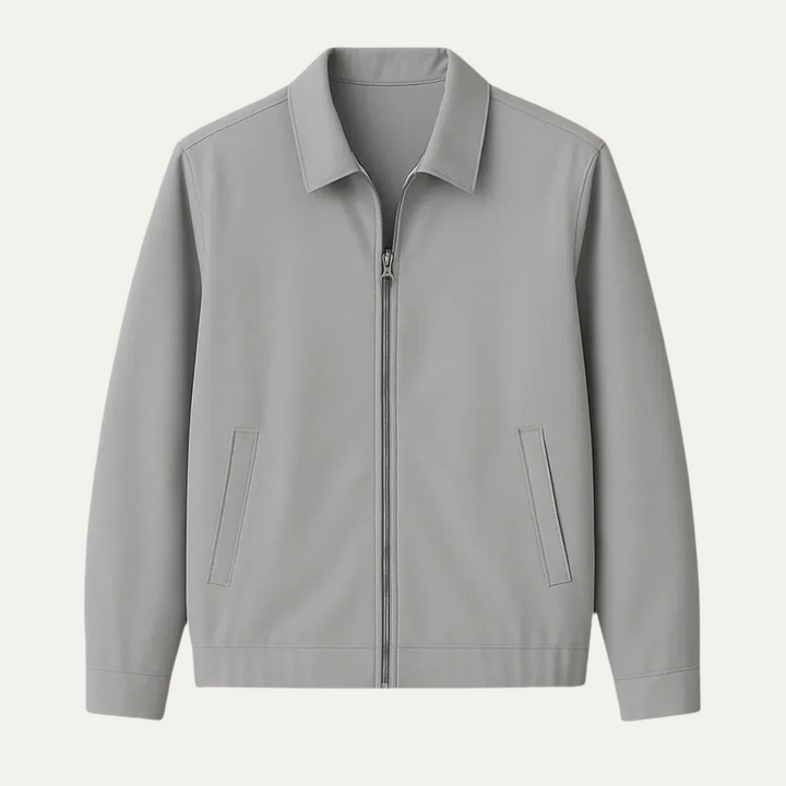 Mens Harrington Jacket Zip Front Minimalist Style - BritishMode